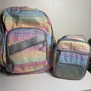 L.L. Bean Rainbow Dot Kids Backpack and Lunch Bag